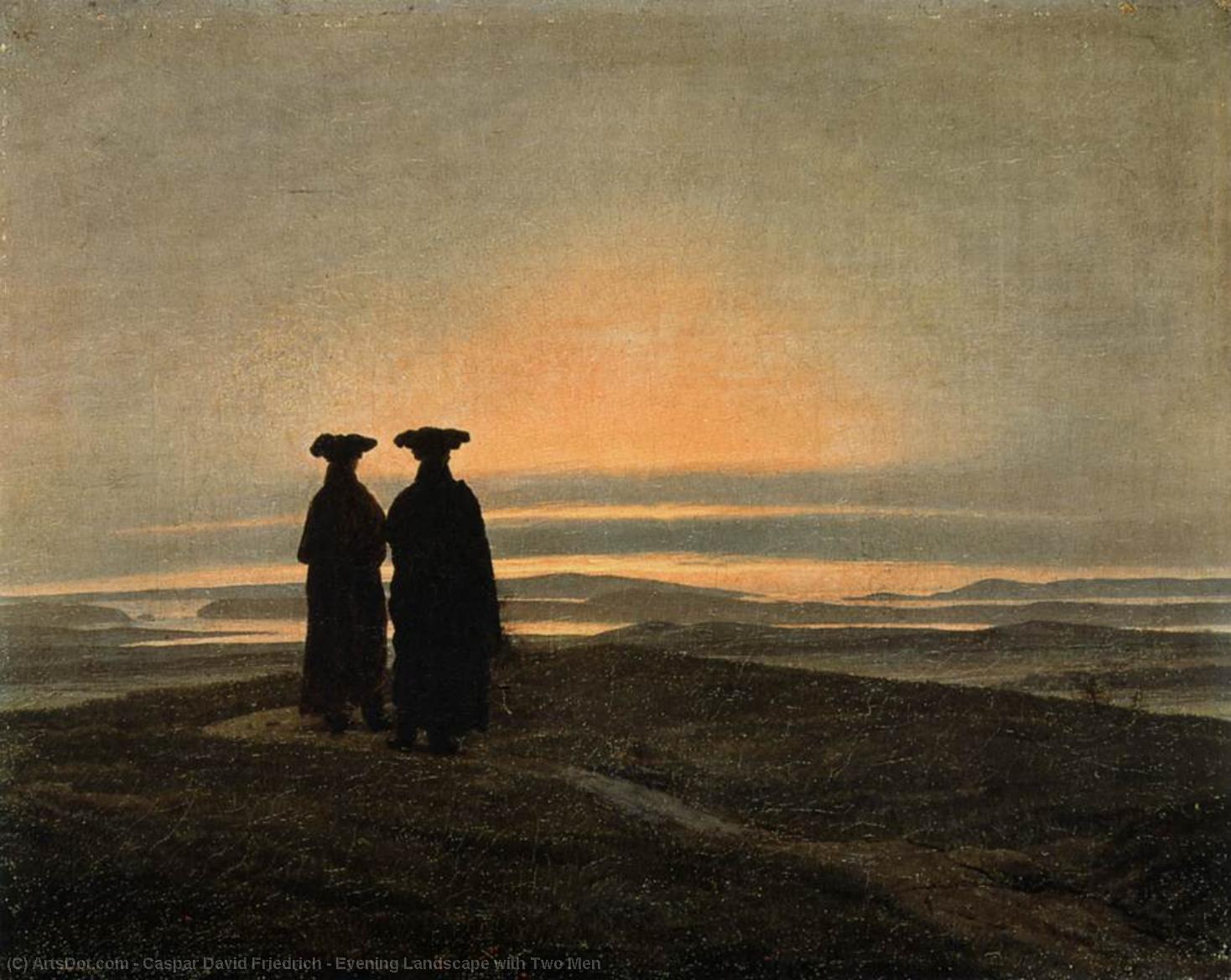 Evening Landscape With Two Men — Caspar David Friedrich