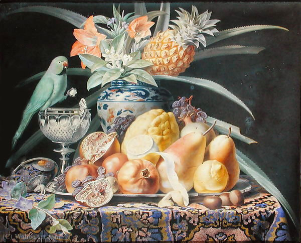 Still Life With A Budgerigar — Antoine Chazal