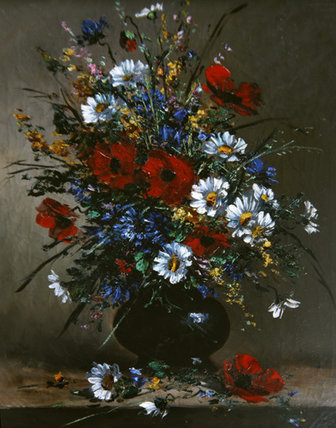 Poppies And Daisies - — Eugene Henri Cauchois