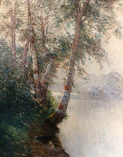 (birch Trees On Riverbank), (painting) — Horace G Hewes