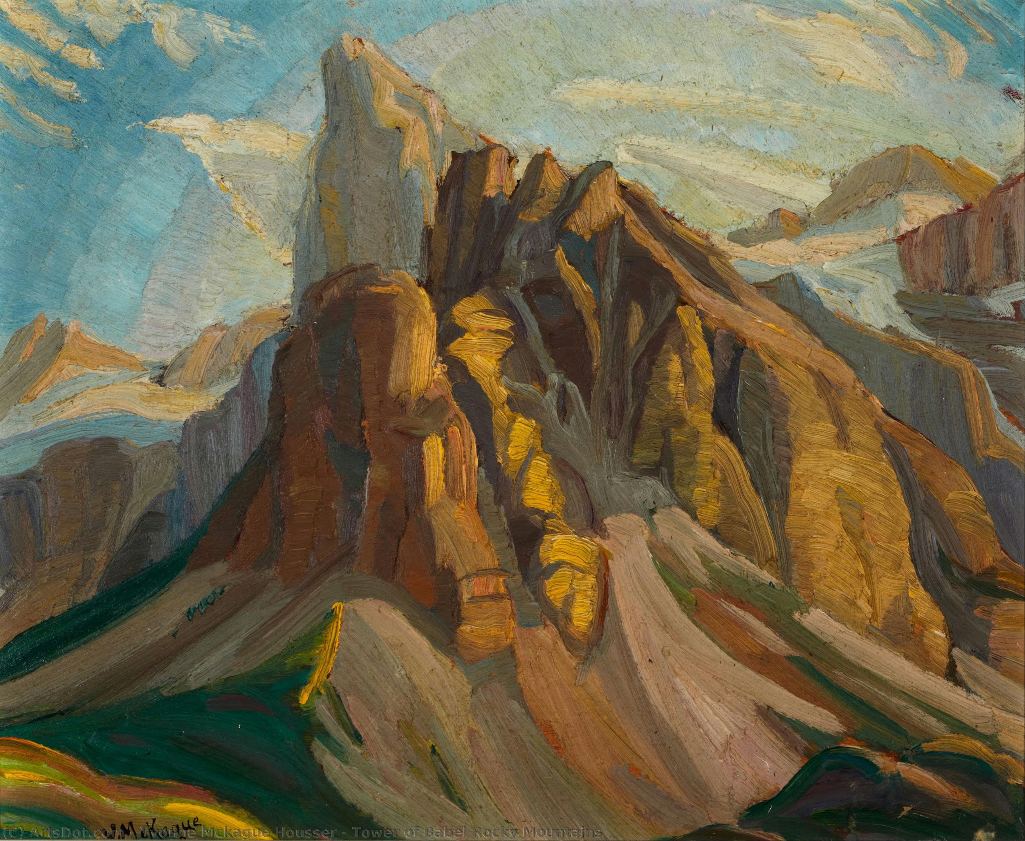 Tower Of Babel Rocky Mountains — Yvonne Mckague Housser