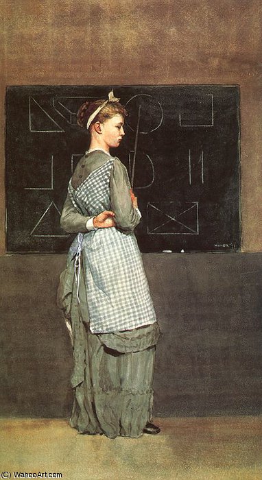 The Blackboard, Watercolor, Private Collection — Winslow Homer