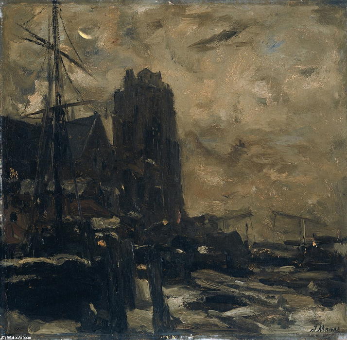 Dordrecht Bij Avond — Jacob Henricus Maris