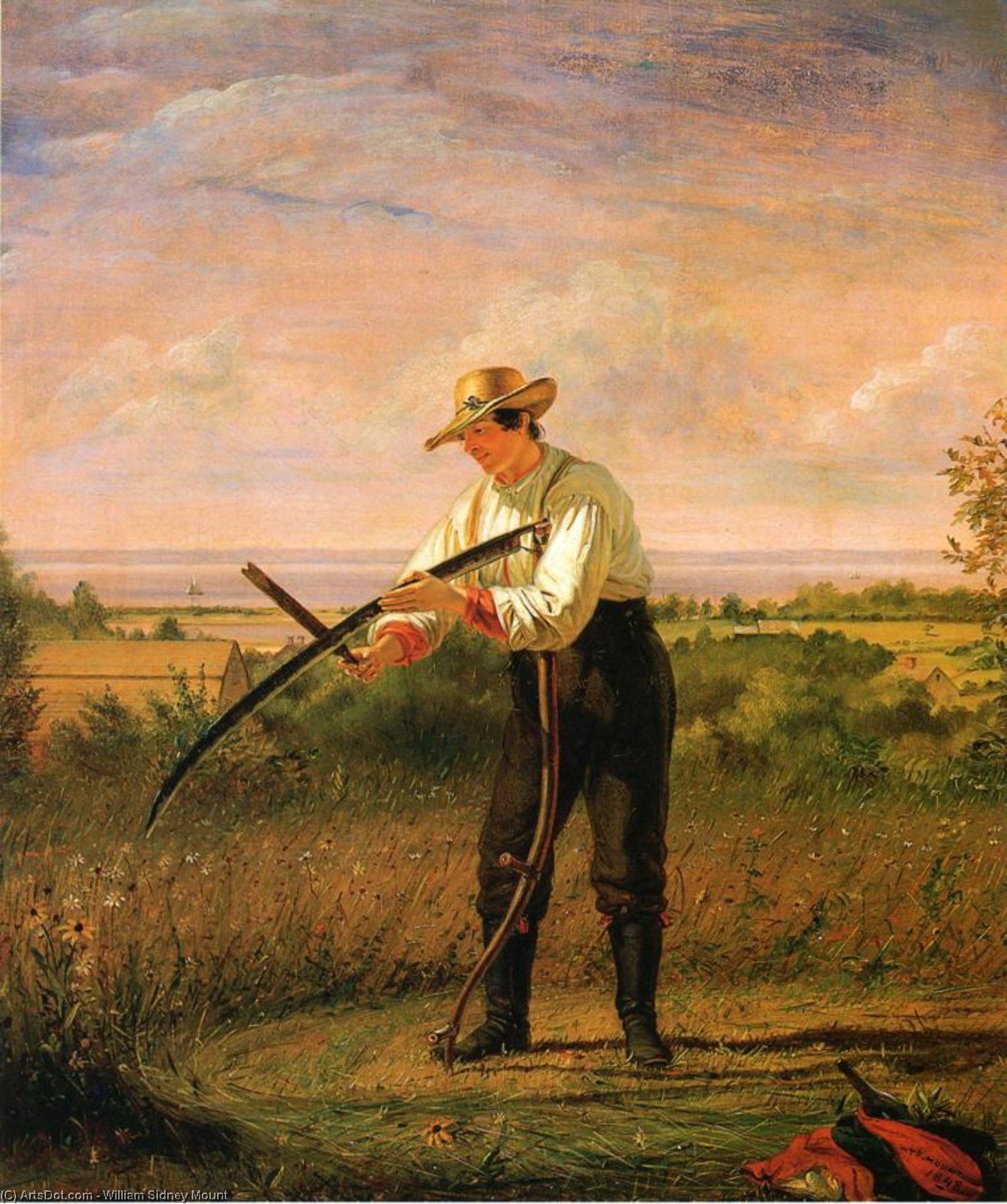 Farmer Whetting His Sythe — William Sidney Mount