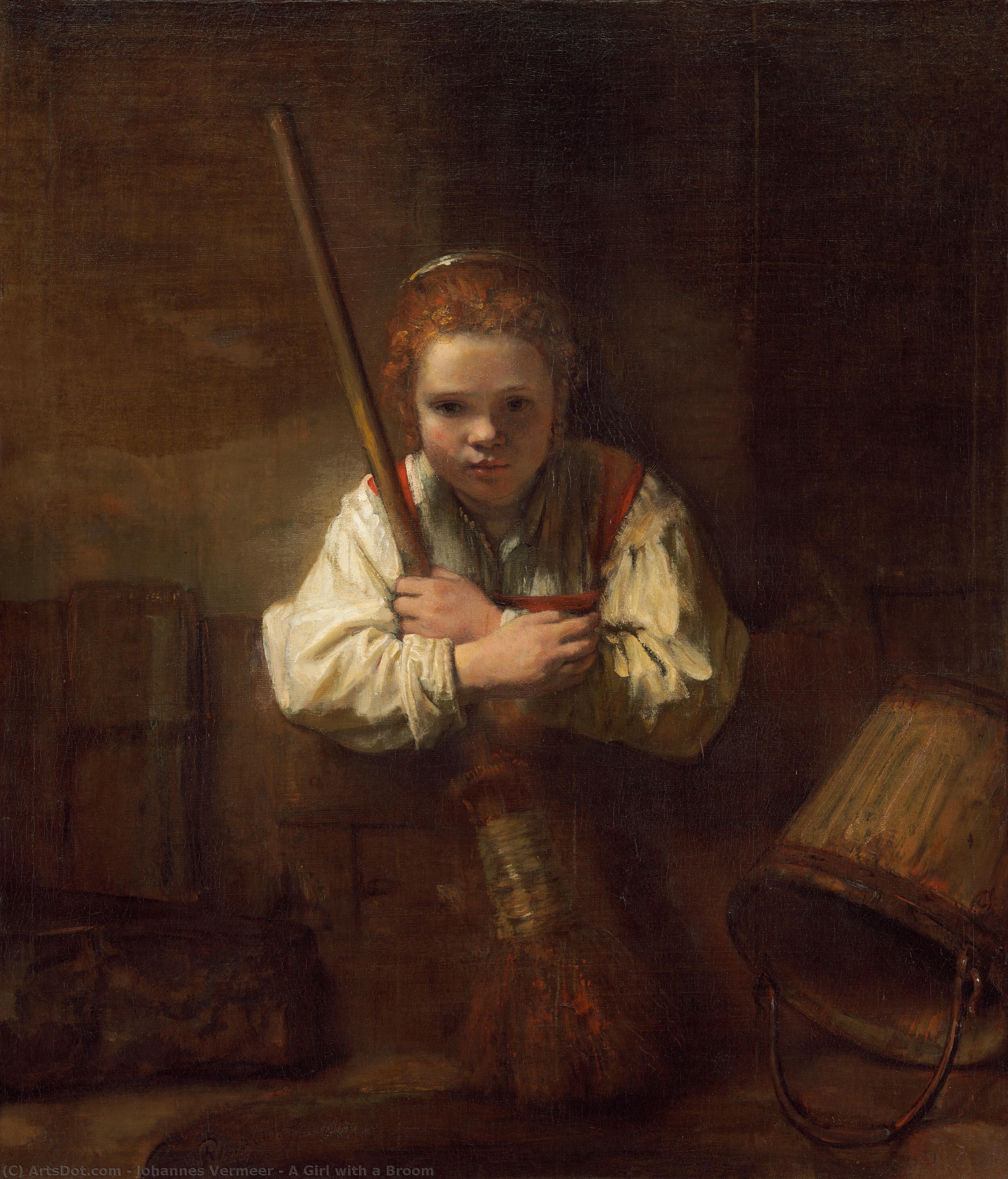 A Girl With A Broom — Johannes Vermeer