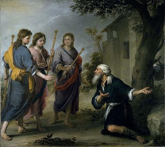 Abraham Receiving The Three Angels — Bartolomé Esteban Murillo