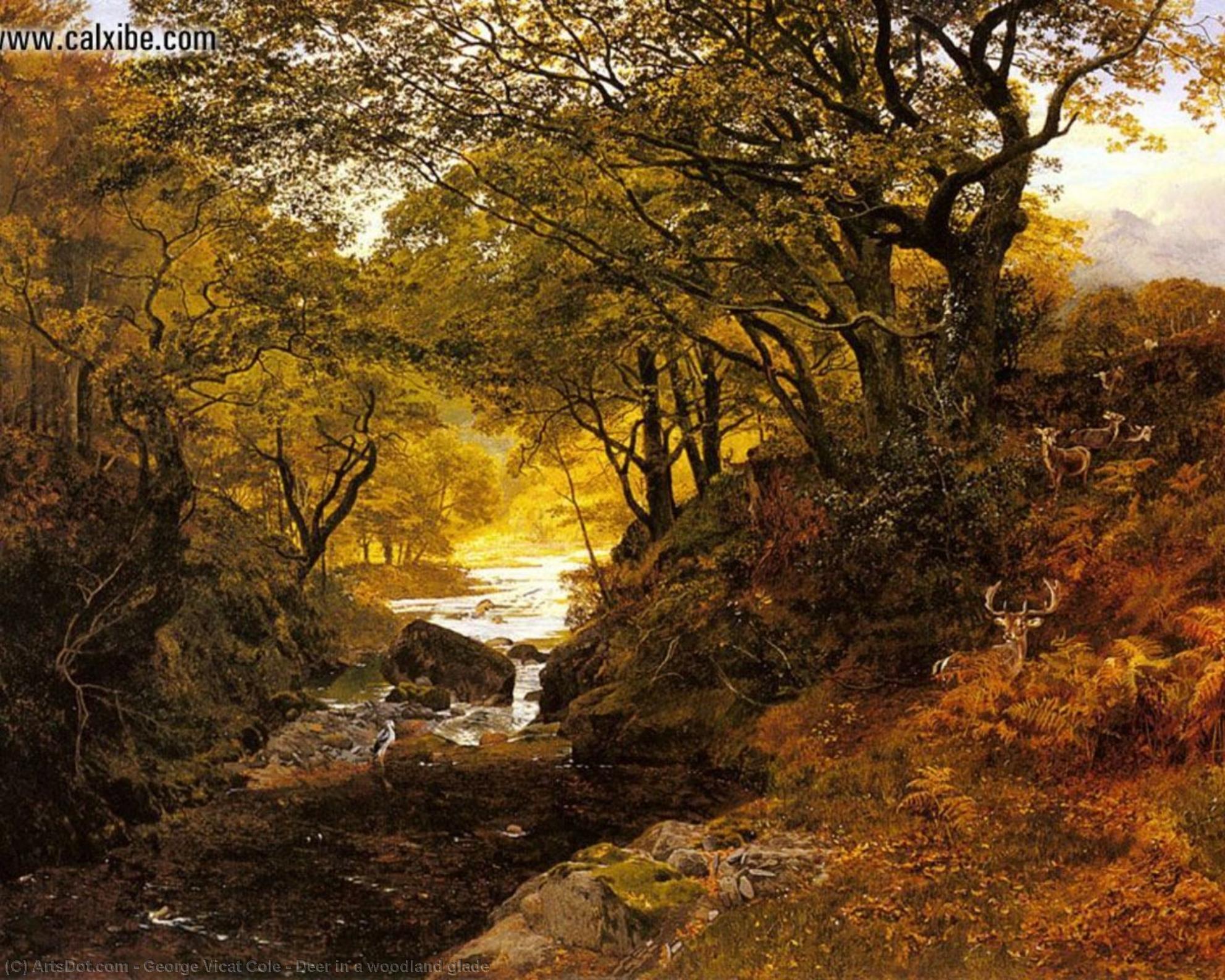 Deer In A Woodland Glade — George Vicat Cole