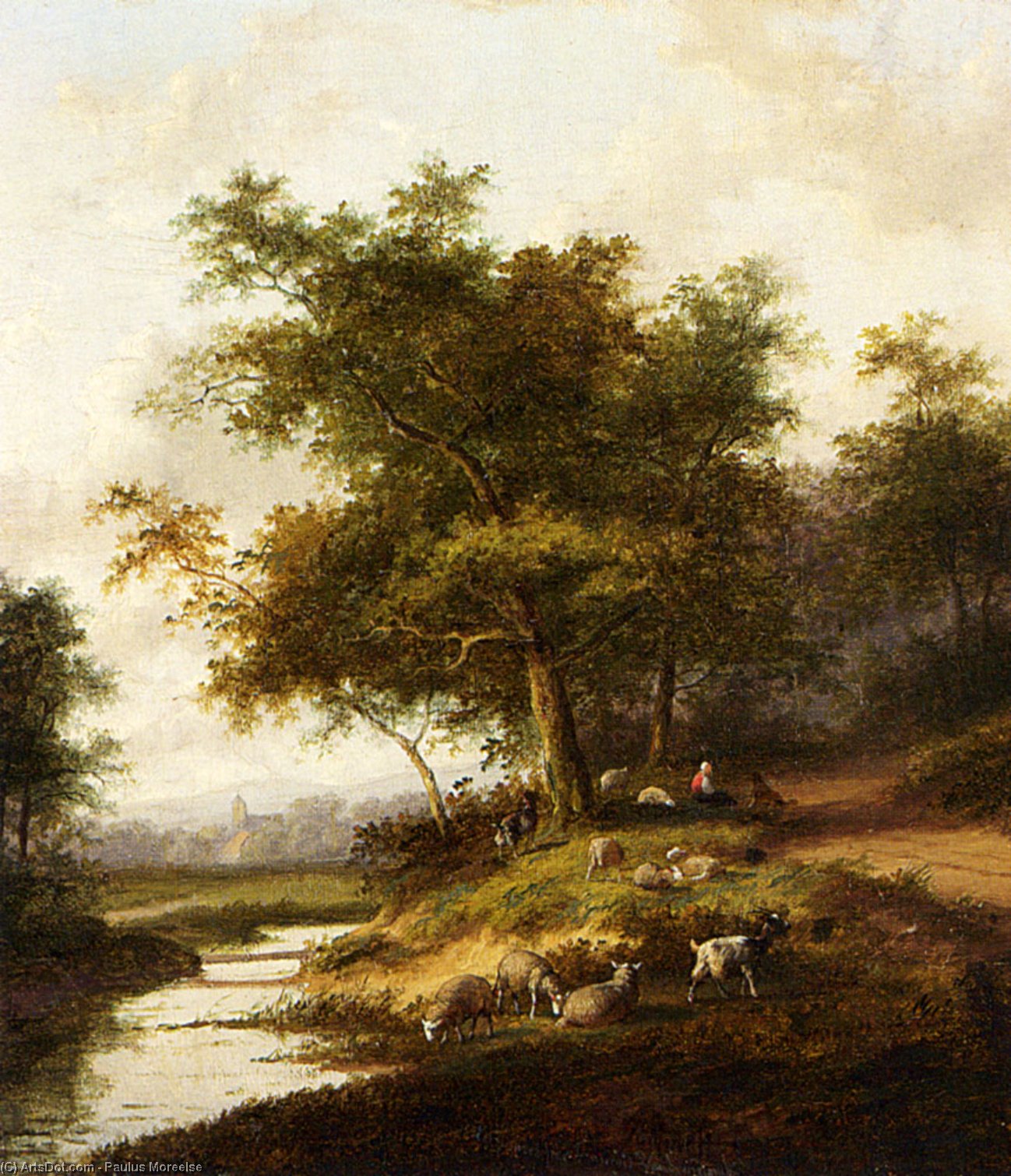 Morel Jan Evert A Shepherdess And Her Flock At Rest — Paulus Moreelse