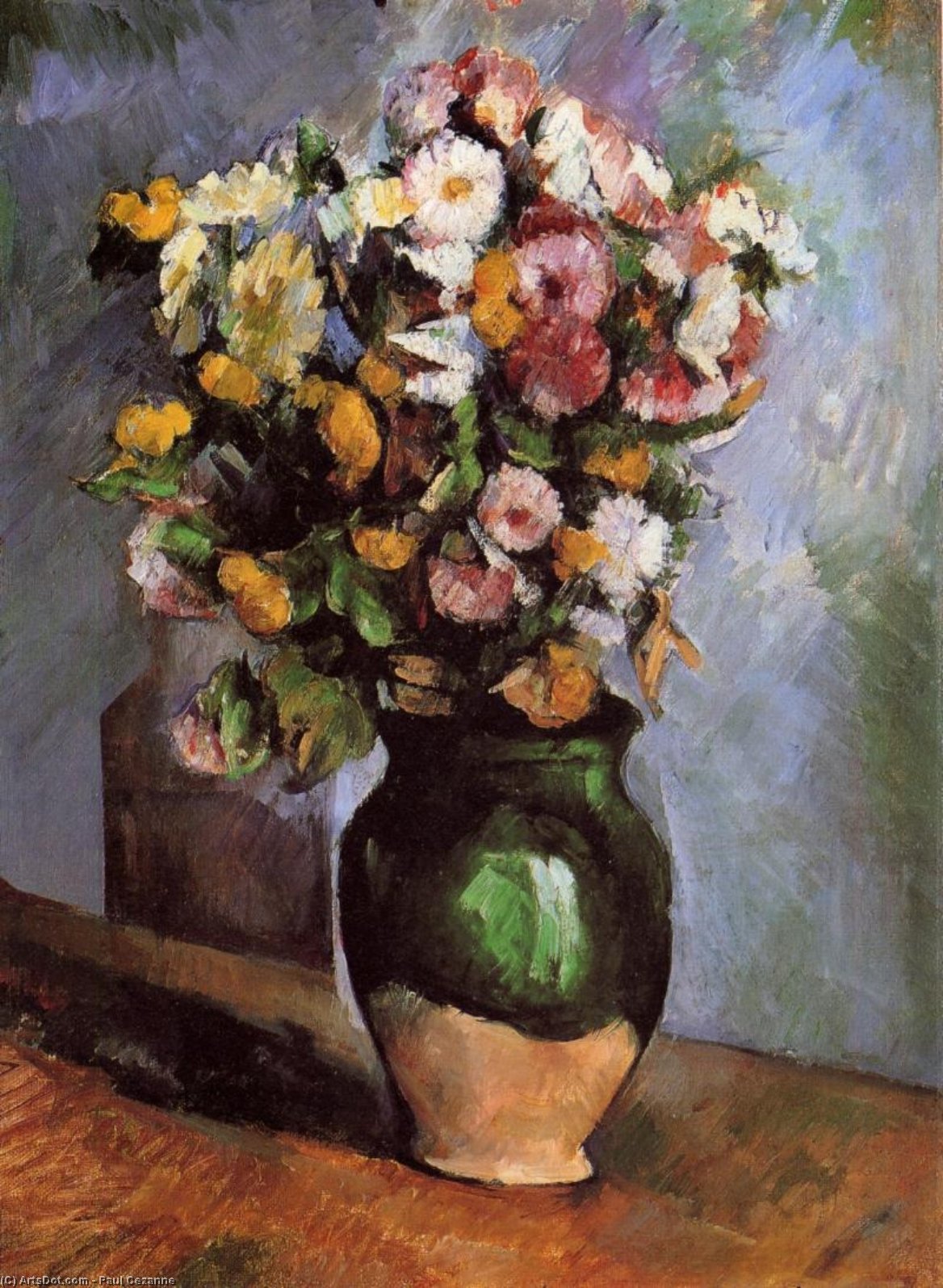 Flowers In An Olive Jar — Paul Cézanne