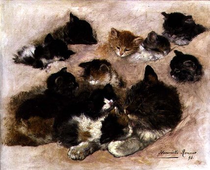 Study Of Cats And Kittens — Henriette Ronner Knip