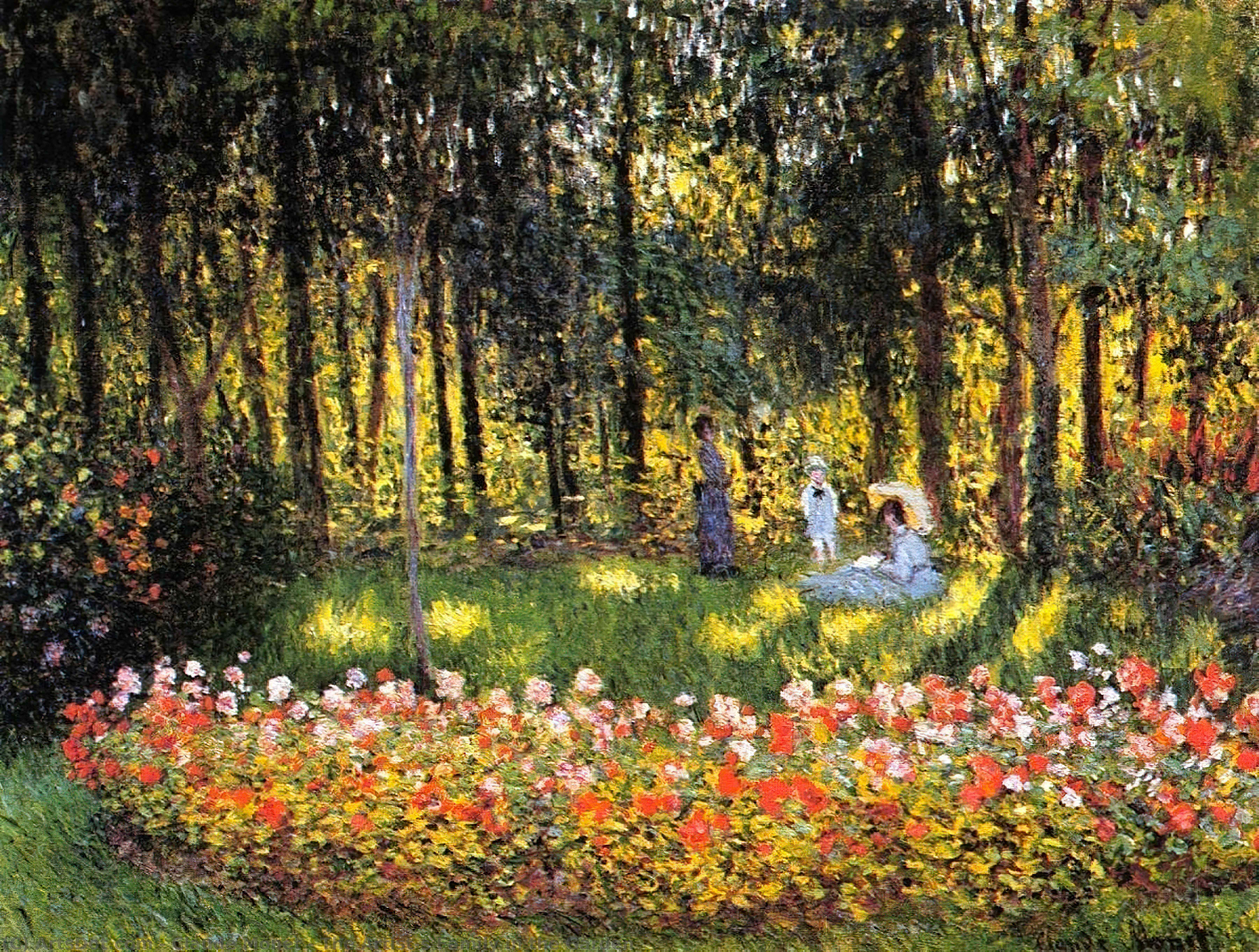 The Artist's Family In The Garden — Claude Monet