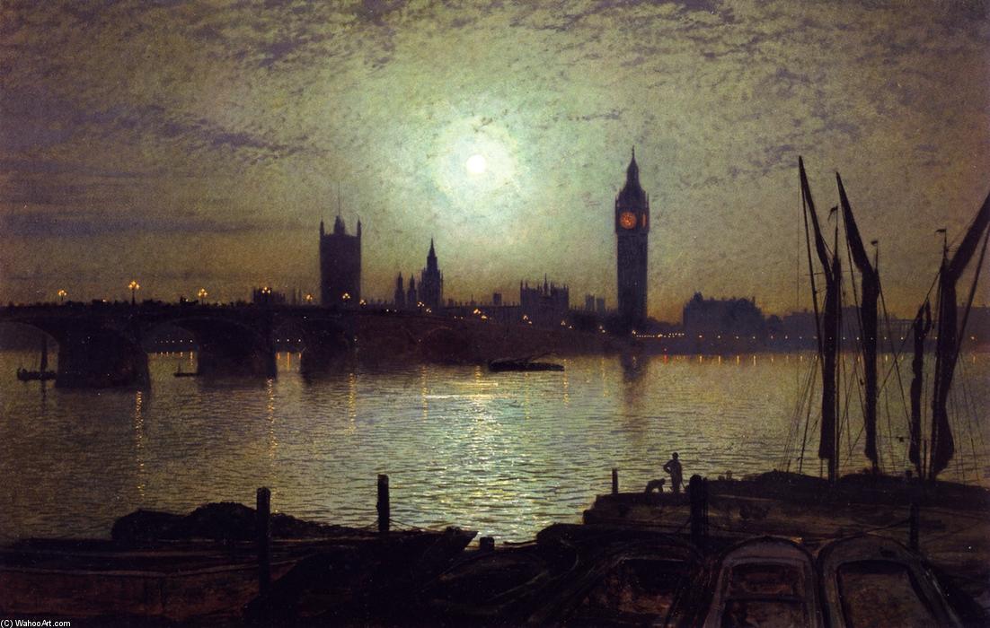 Westminster Bridge By Moonlight — John Atkinson Grimshaw