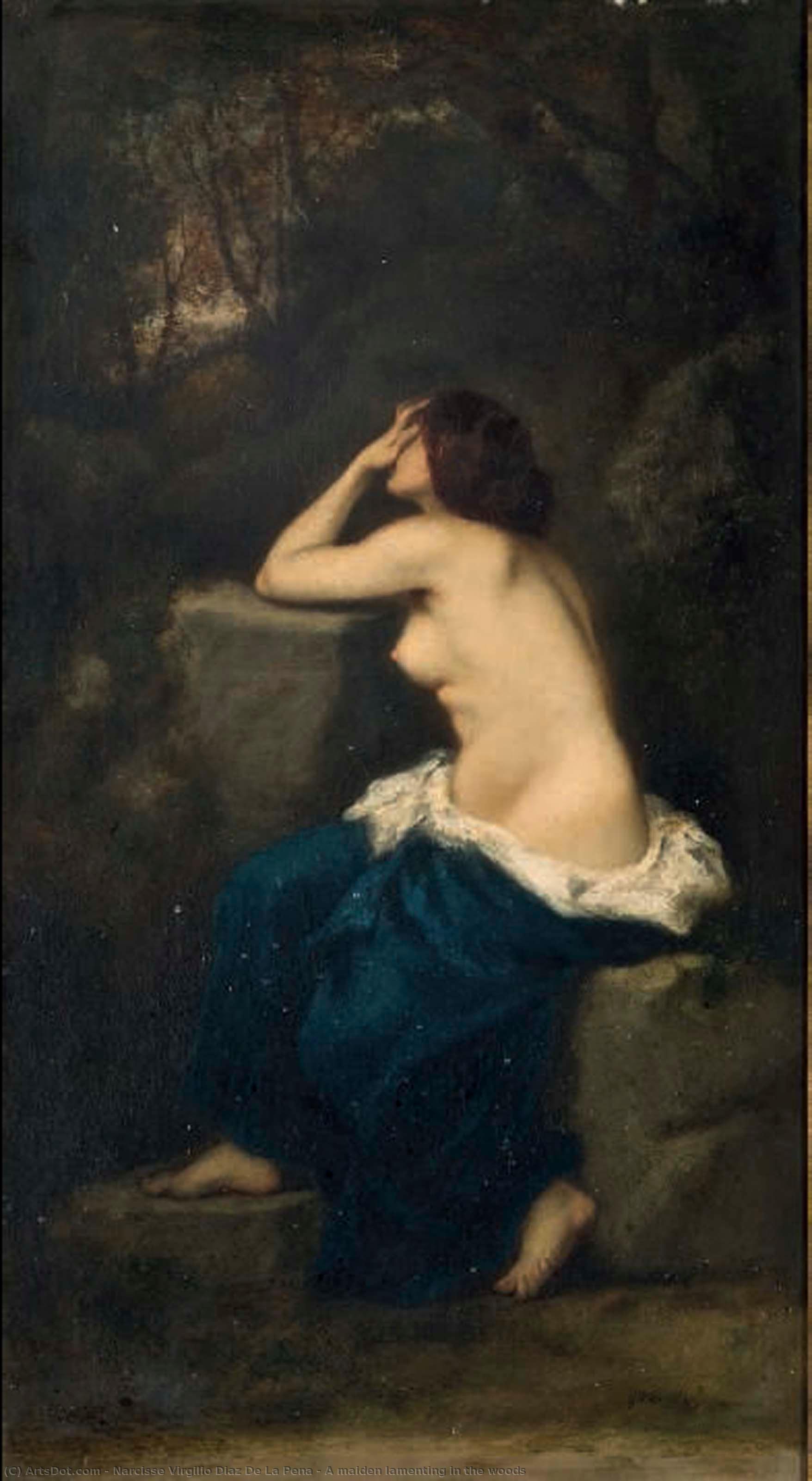 A Maiden Lamenting In The Woods — Narcisse Diaz De La Peña
