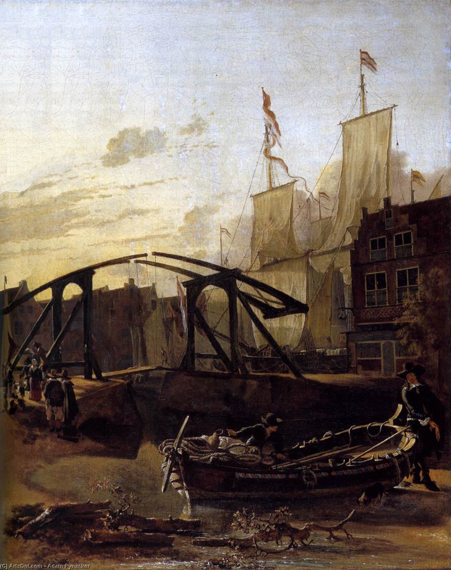 View Of A Harbour In Schiedam — Adam Pynacker