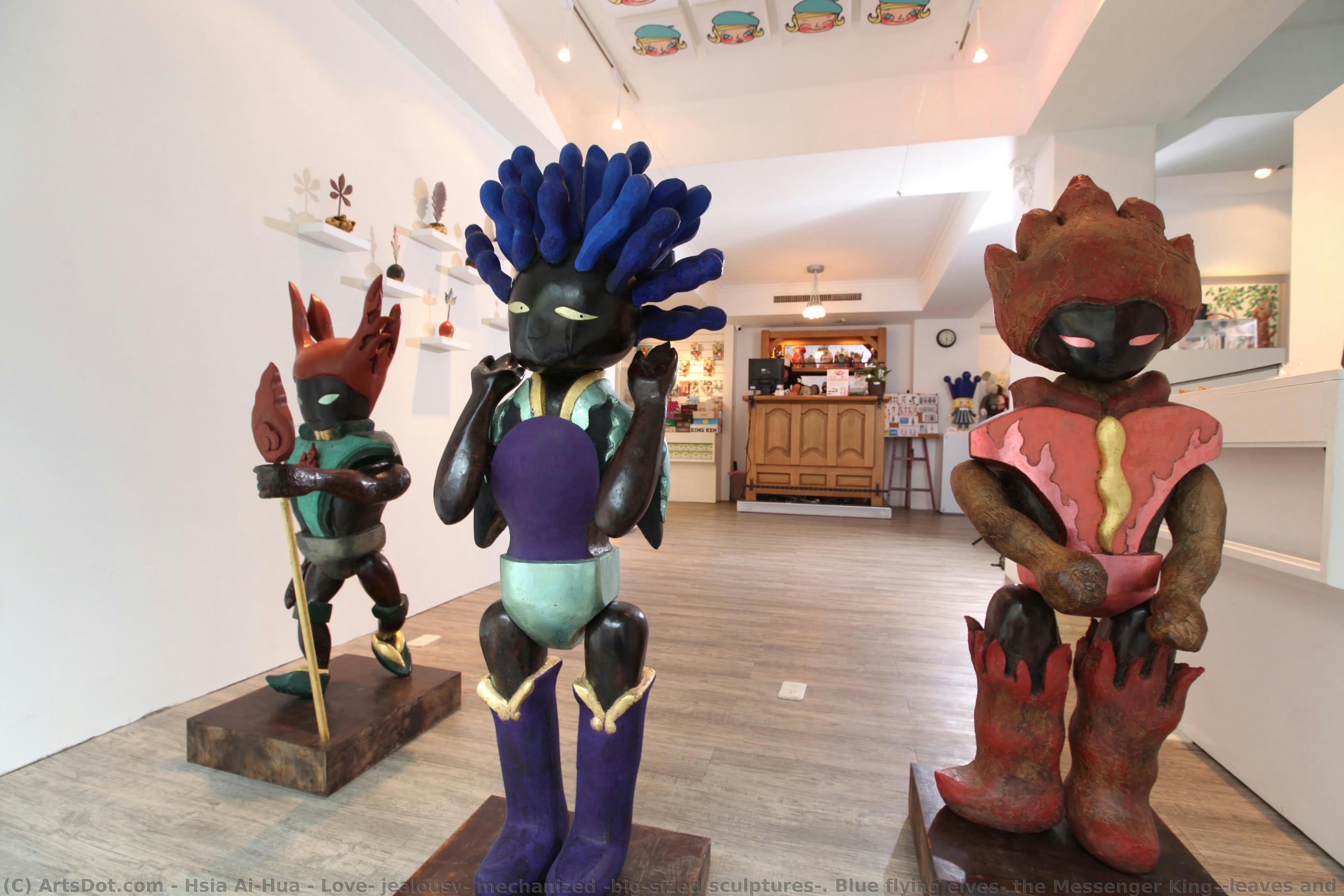 Love, Jealousy, Mechanized (big-sized Sculptures). Blue Flying Elves, The Messenger King,、leaves And Seeds 2 Leaves And Seeds 8、leaves And Seeds 14、leaves And Seeds 18、leaves And Seeds 19、leaves And Seeds 21、leaves And Seeds 45、leaves And Seeds 70 (s.... — Hsia Ai-hua