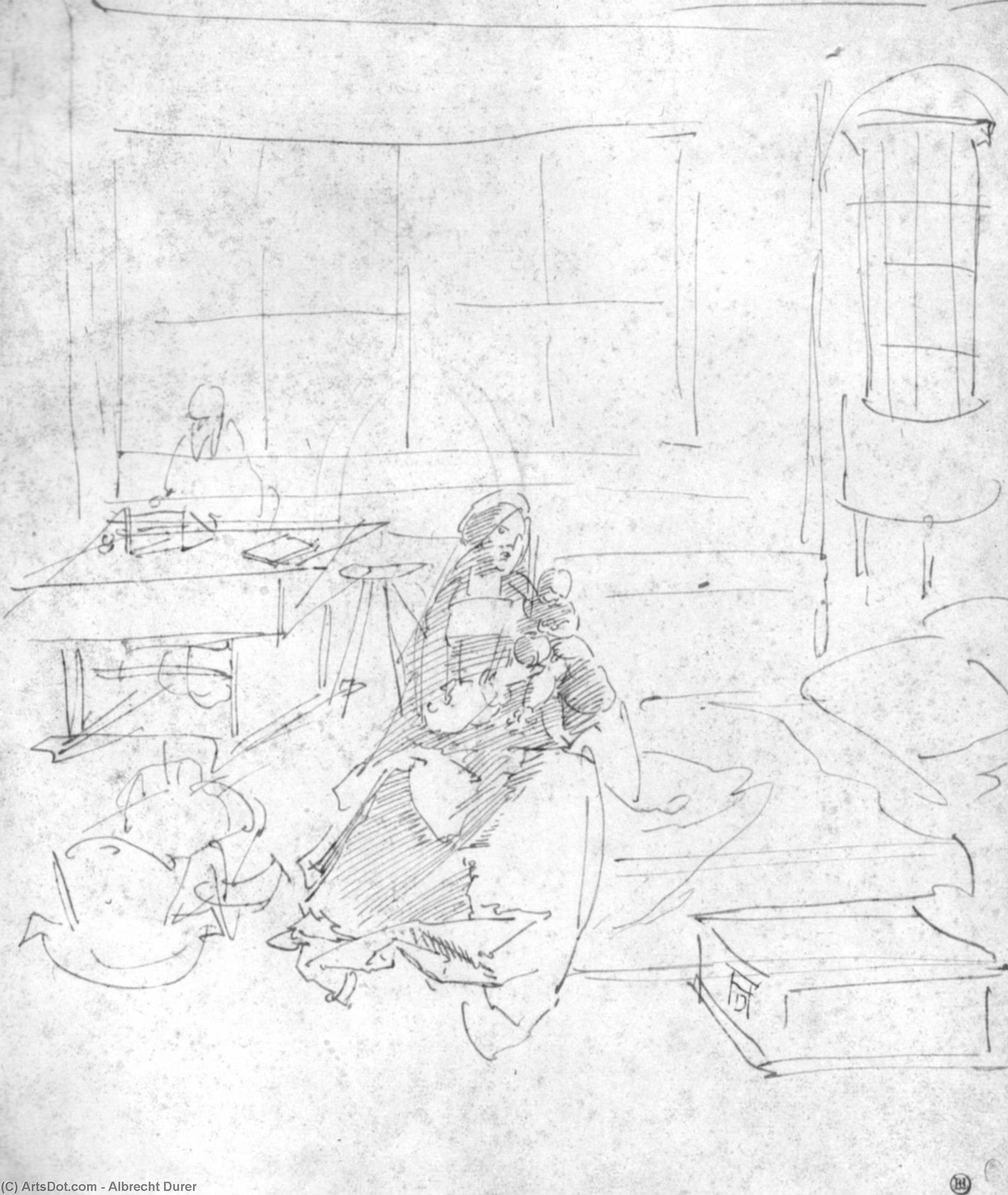 The Holy Family In A Room — Albrecht Dürer