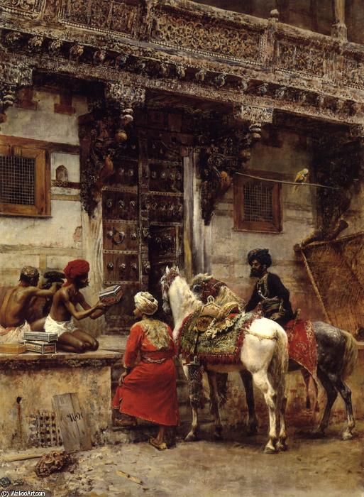 Craftsman Selling Cases By A Teak-wood Building, Ahmedabad — Edwin Lord Weeks
