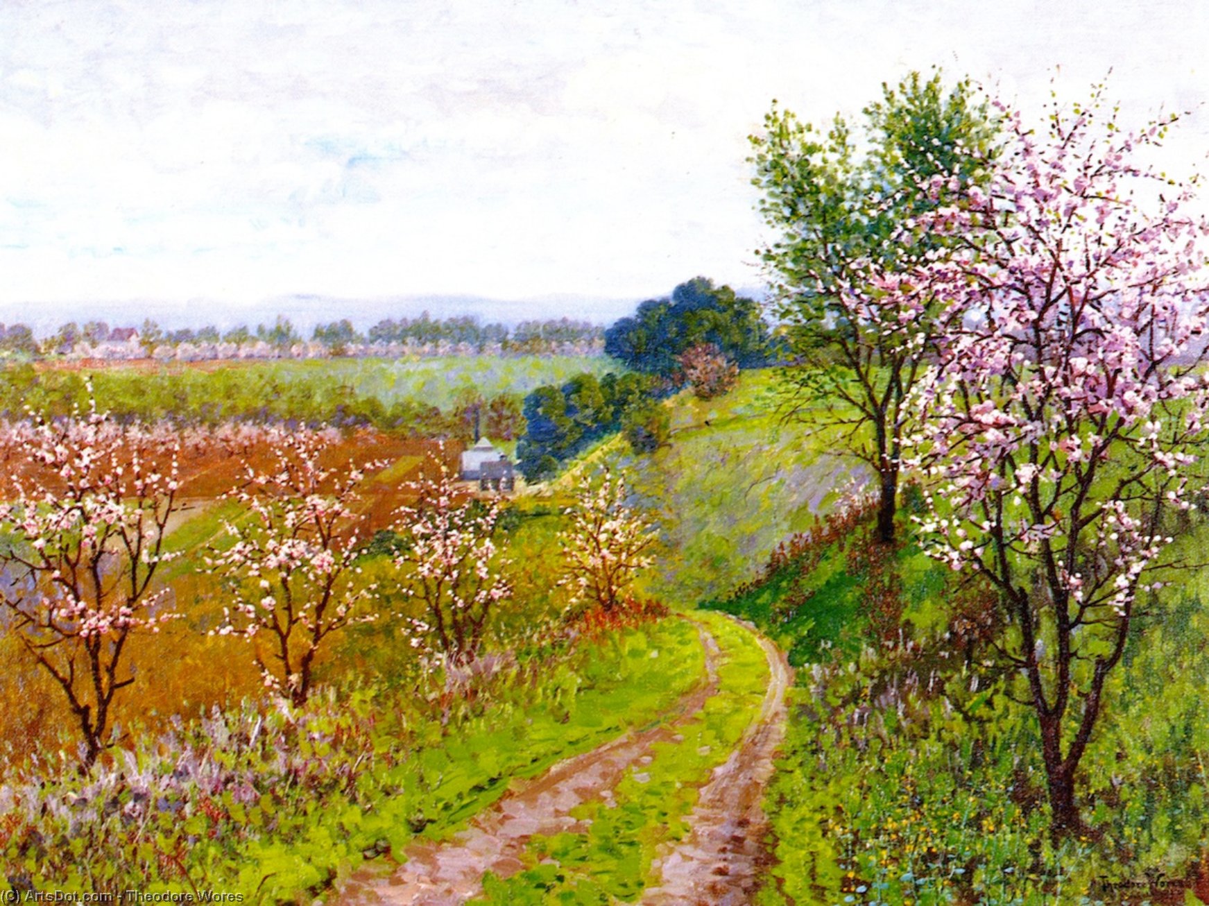 Road With Blossoming Trees — Theodore Wores