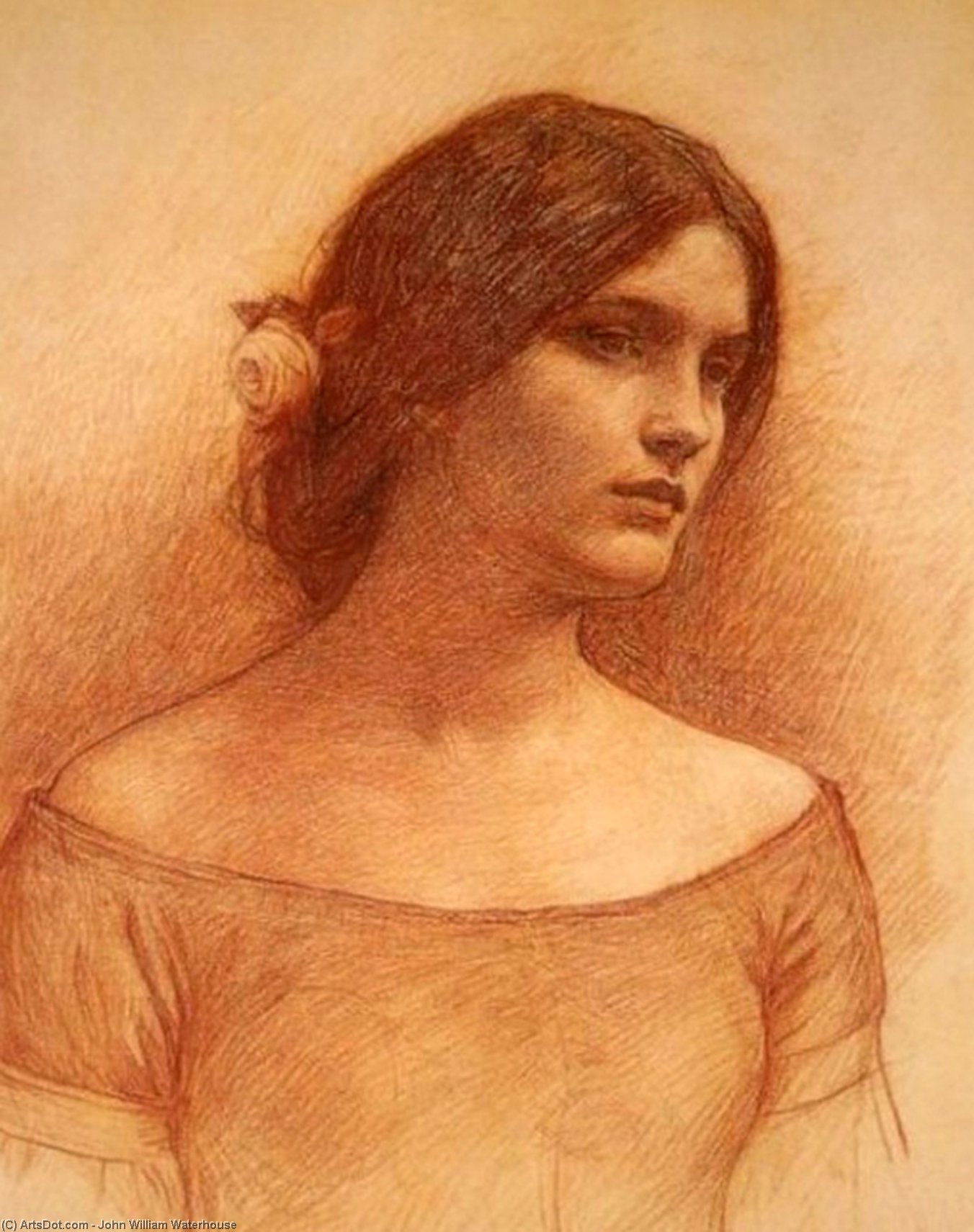 Study For The Lady Clare Small — John William Waterhouse