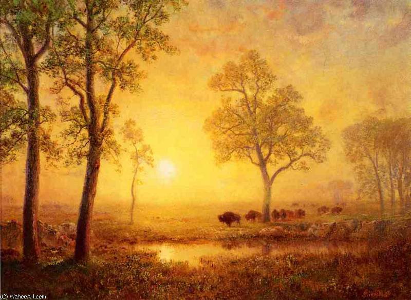 Sunset On The Mountain — Albert Bierstadt