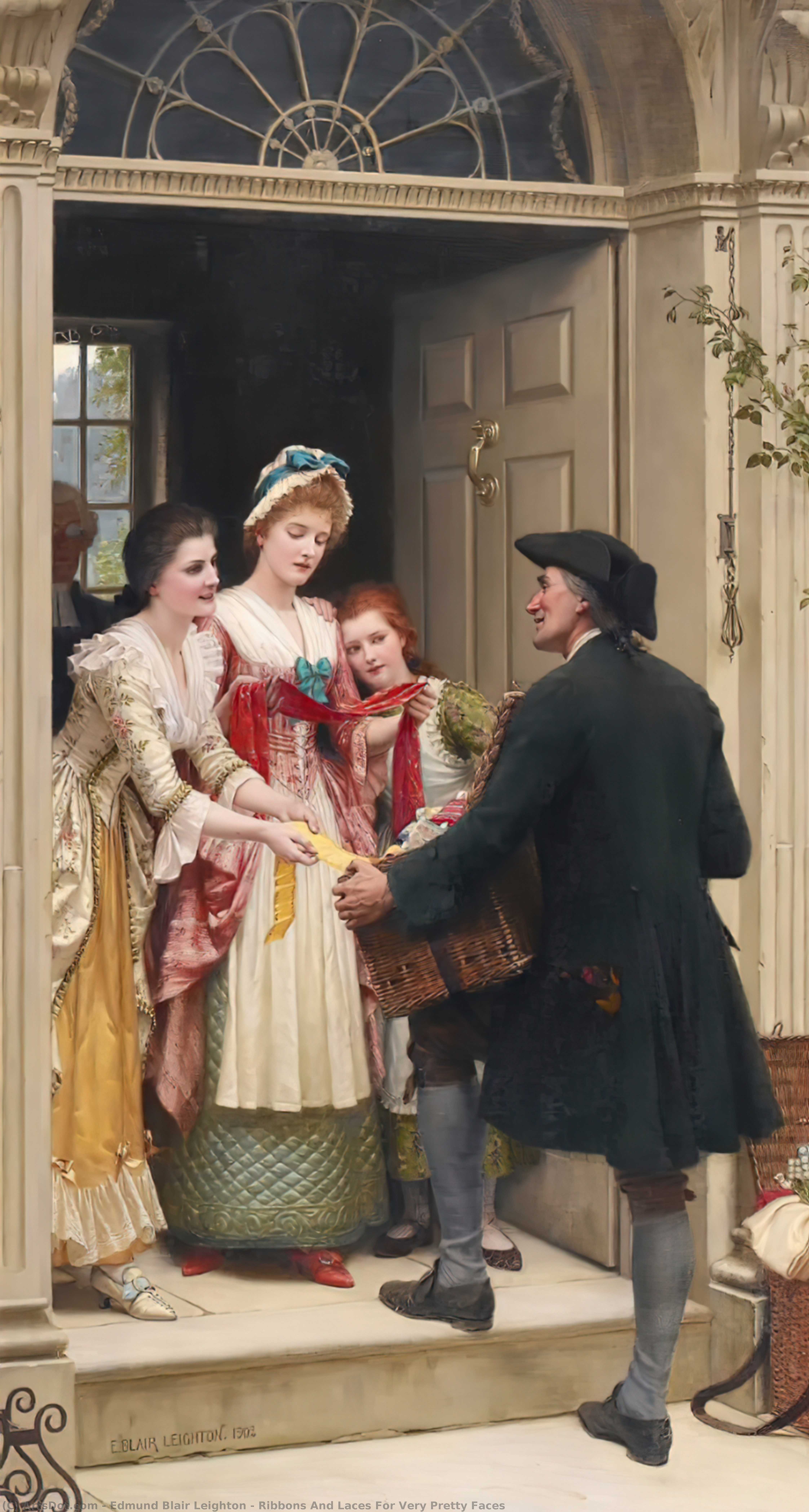 Ribbons And Laces For Very Pretty Faces — Edmund Blair Leighton