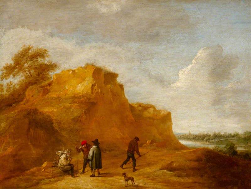 Sand Cliff And Figures — David Teniers The Younger