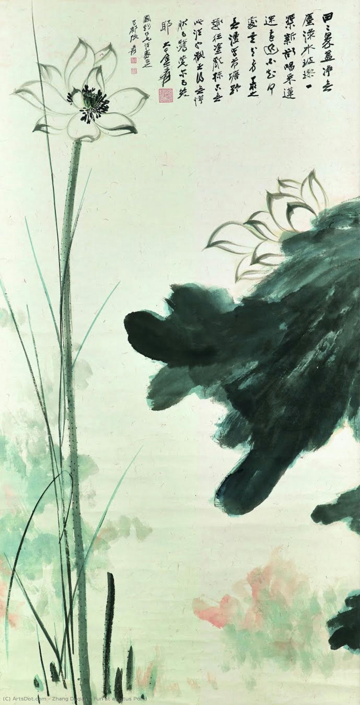 Ein Spiel Auf Einem Lotus Teich — Zhang Daqian