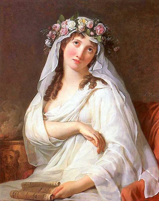 A Vestal Virgin Crowned With Flowers — Jacques-louis David