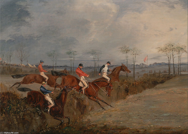 Scenes From A Steeplechase- Another Hedge — Henry Thomas Alken
