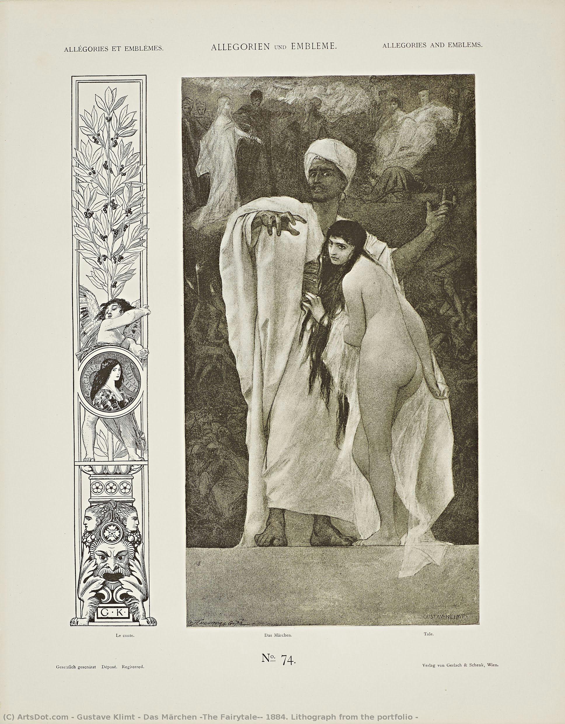 Das Märchen (the Fairytale), 1884. Lithograph From The Portfolio — Gustav Klimt