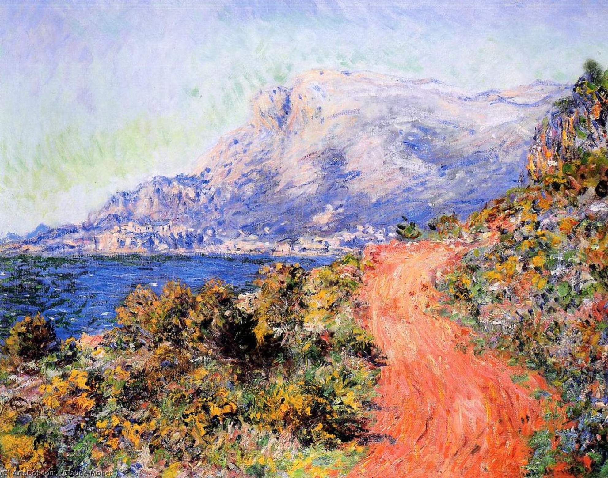 The Red Road Near Menton — Claude Monet
