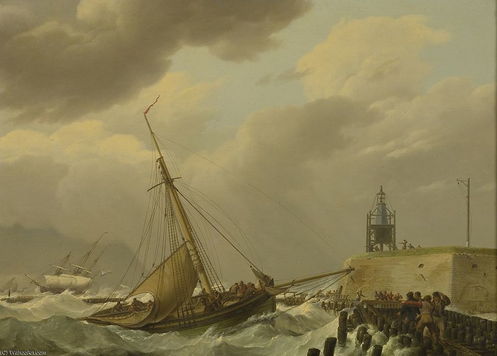 Ships In Stormy Seas — Hermanus Junior Koekkoek