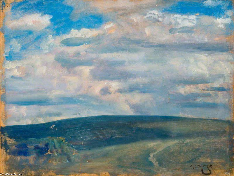 An Exmoor Landscape - — Sir Alfred James Munnings