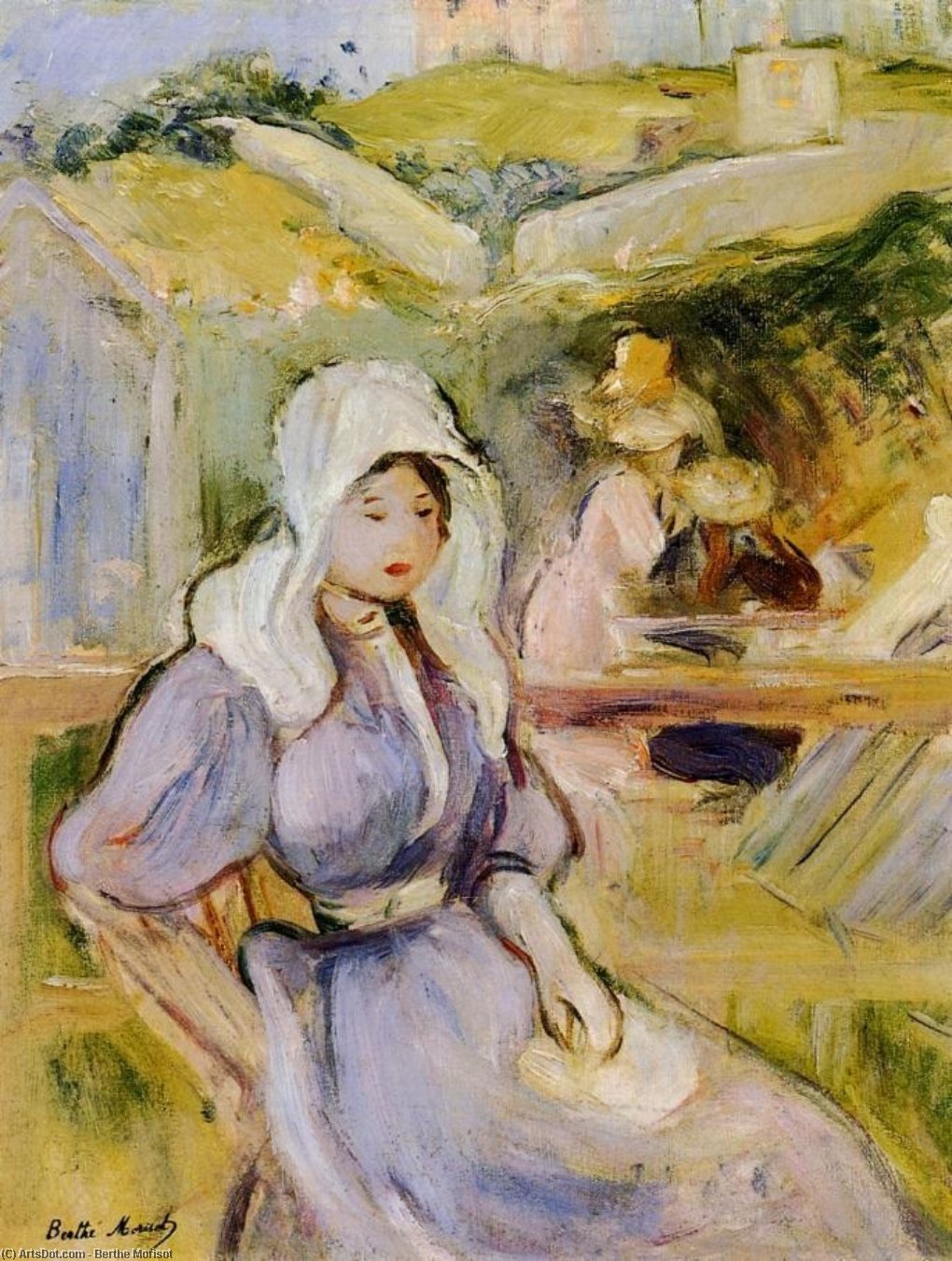 On The Beach At Portrieux — Berthe Morisot