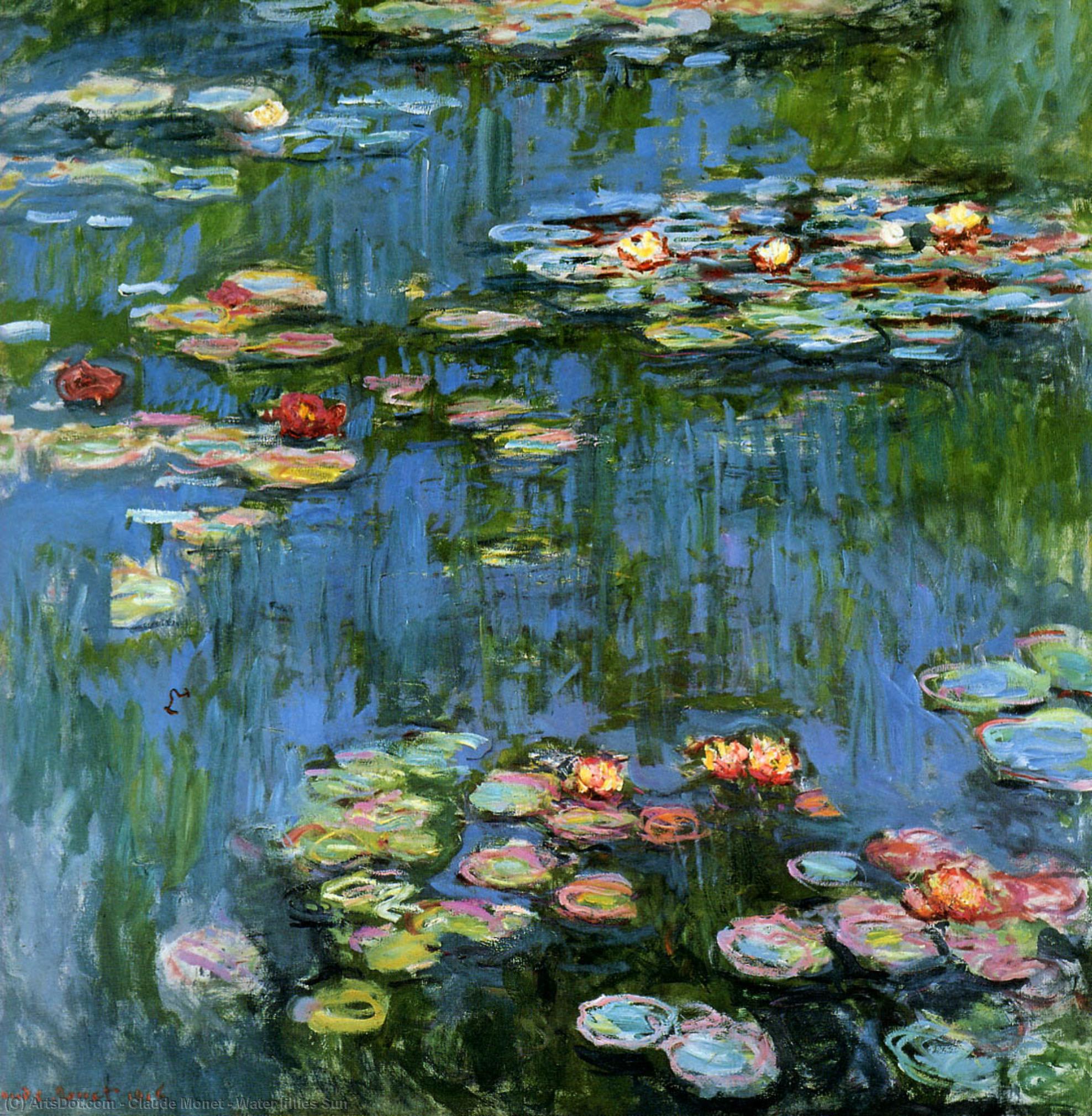 Water Lillies Sun — Claude Monet