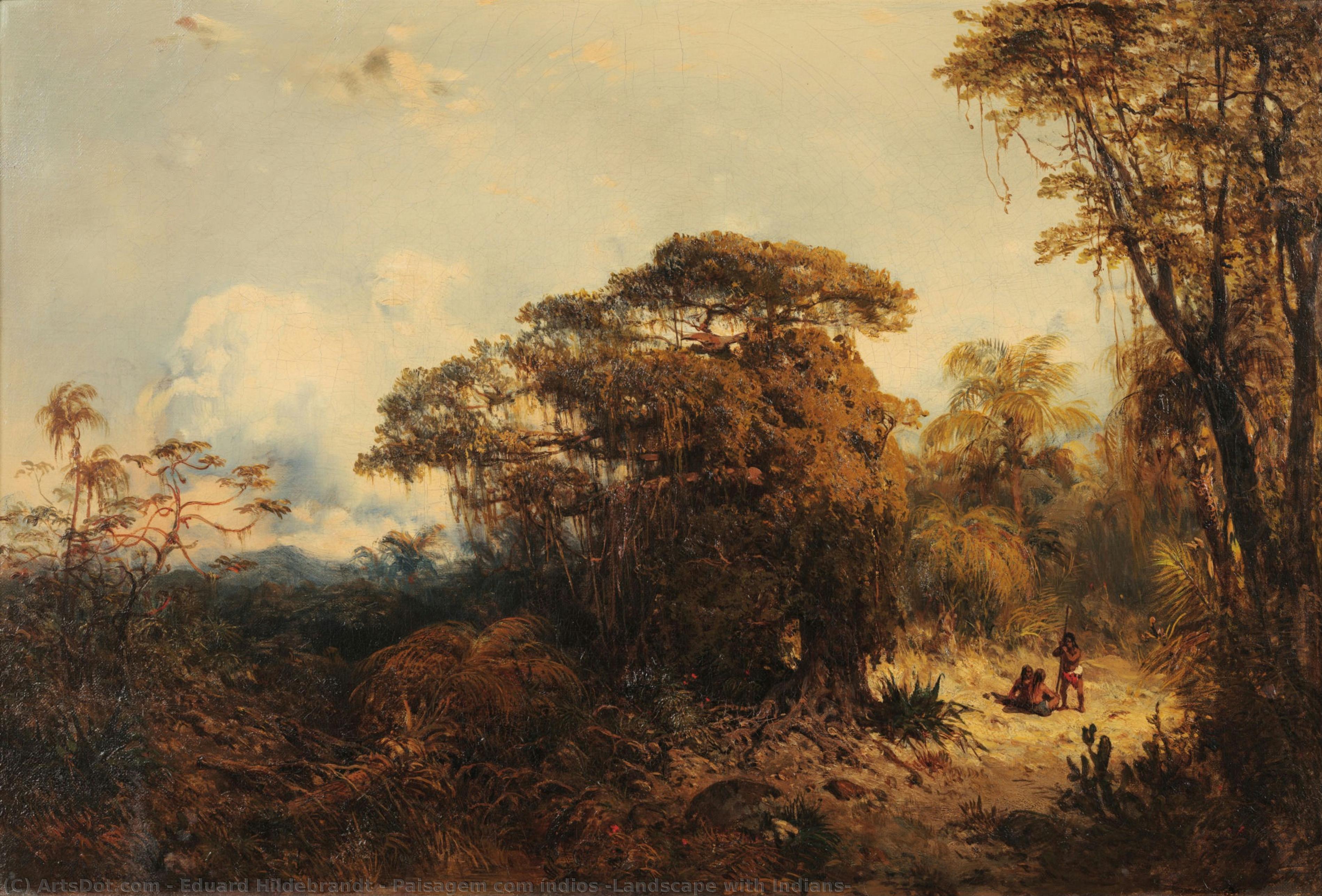 Paisagem Com Índios [landscape With Indians] — Eduard Hildebrandt