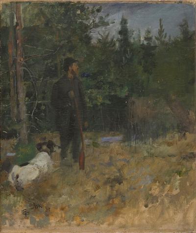 Hunter In The Forest Near Ask — Eilif Peterssen