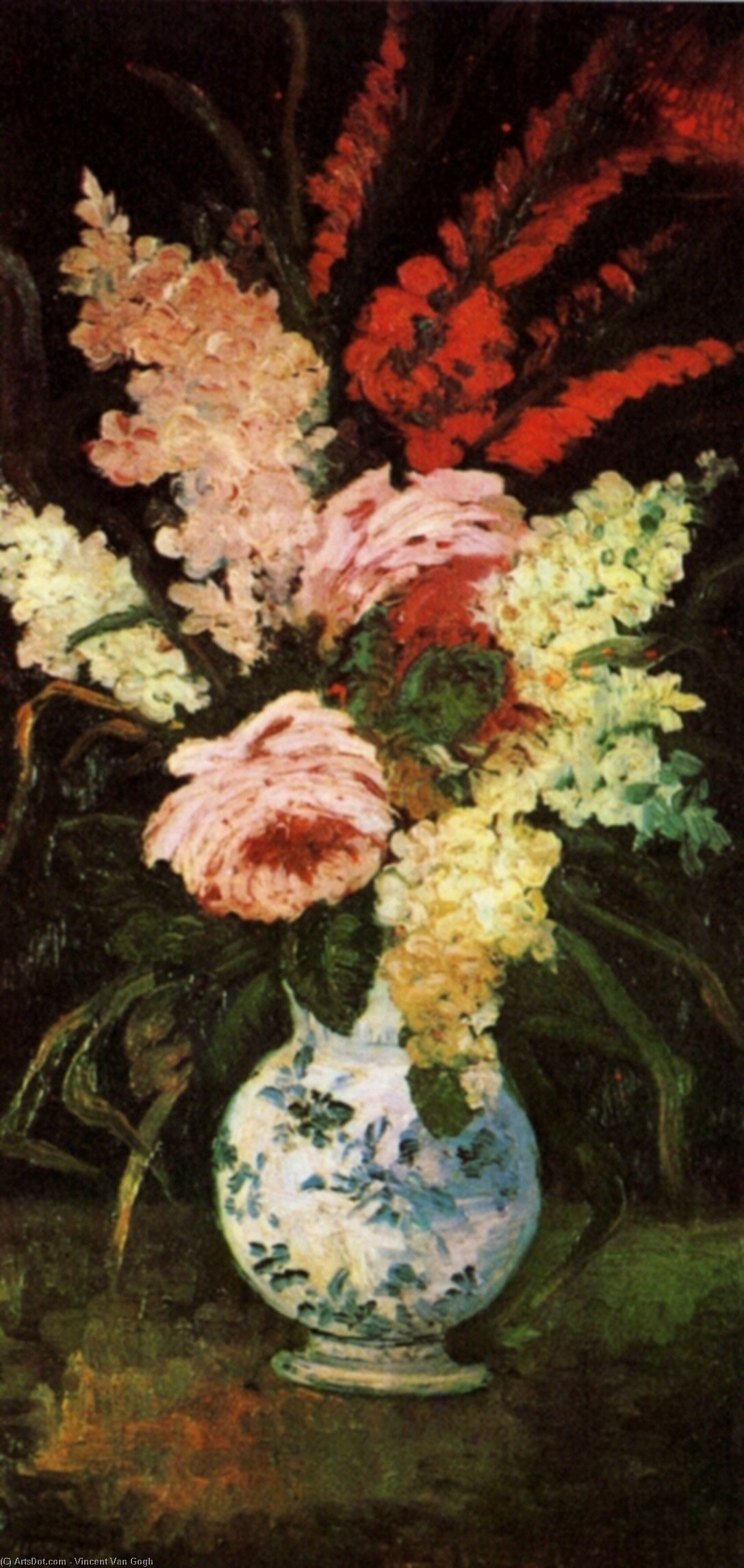 Vase With Gladioli And Lilac — Vincent Willem Van Gogh