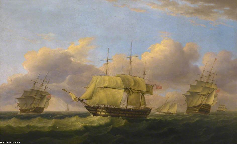 Shipping Off The Eddystone — Thomas Luny