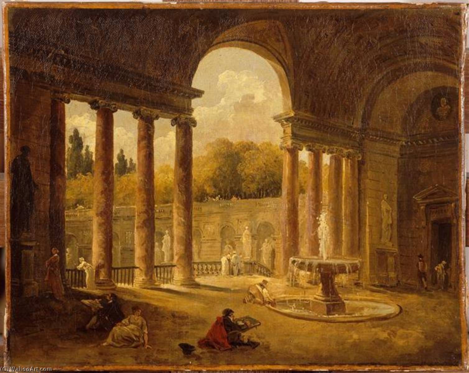 Fontaine Sous Un Portique — Hubert Robert