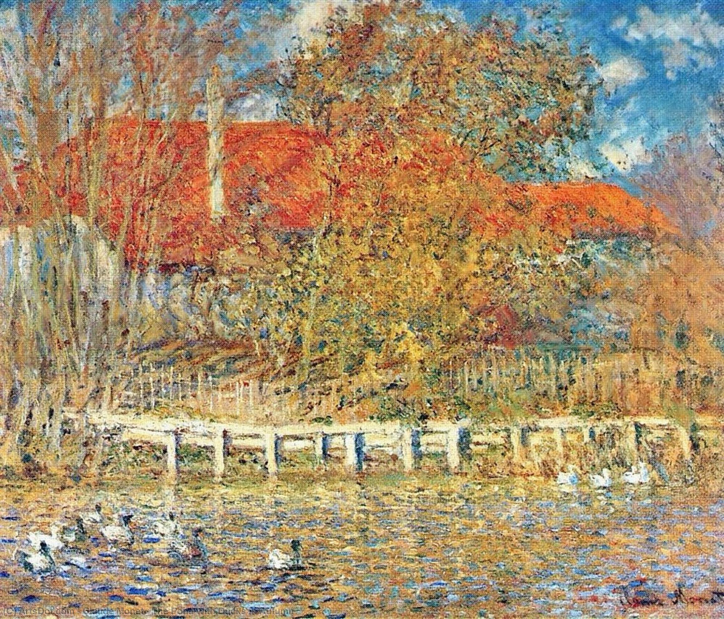 The Pond With Ducks In Autumn — Claude Monet
