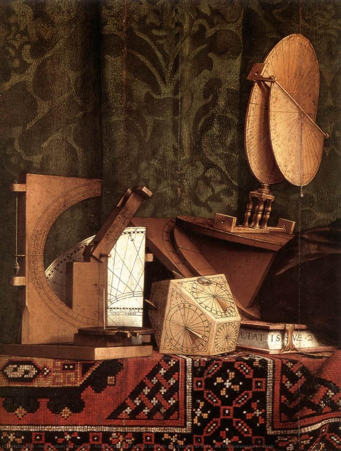 Double Portrait Of Jean De Dinteville And Georges De Selve (aka The Ambassadors) [detail] — Hans Holbein The Younger