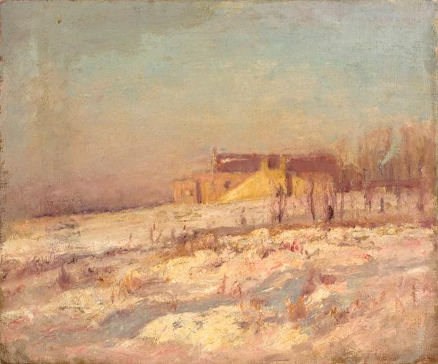 Winter Scene (barn In The Background) — Theodore Clement Steele