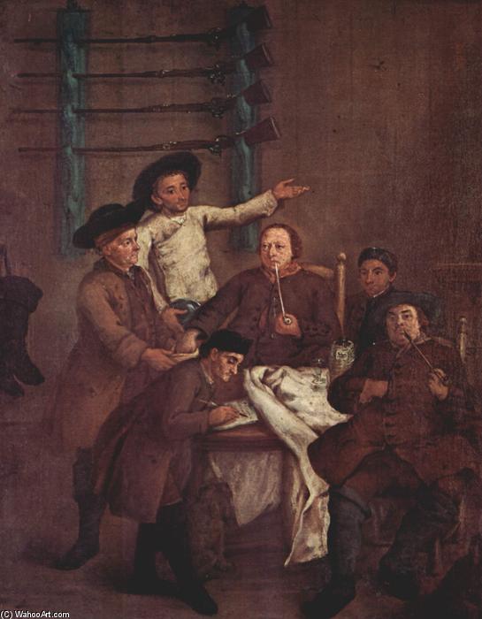 The Hunters Drawing Numbers — Pietro Longhi