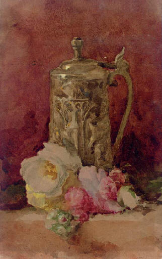 Still Life With Flagon And Roses — John White Alexander