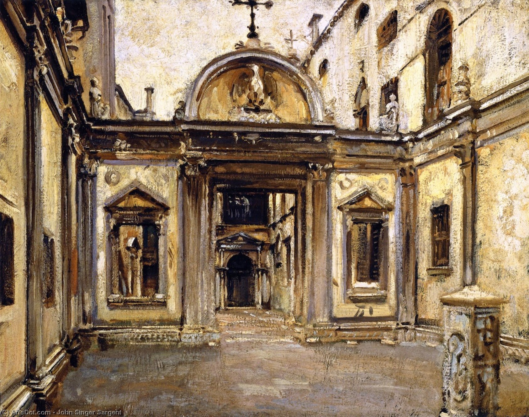 Courtyard Of The Scuola Grande Di San Giovanni Evangelista (also Known As San Giovani Evangelista) — John Singer Sargent
