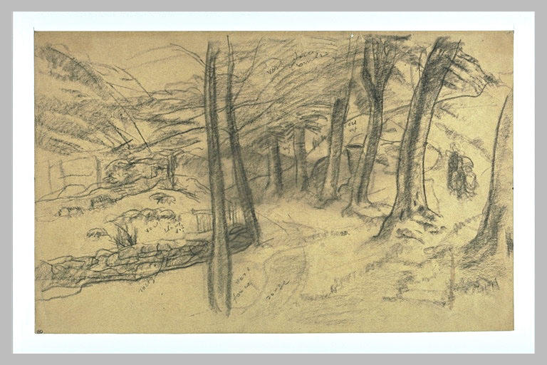 Landscape At Pont-aven. Herd In A Field Bordered By A Stone Wall — Émile Bernard
