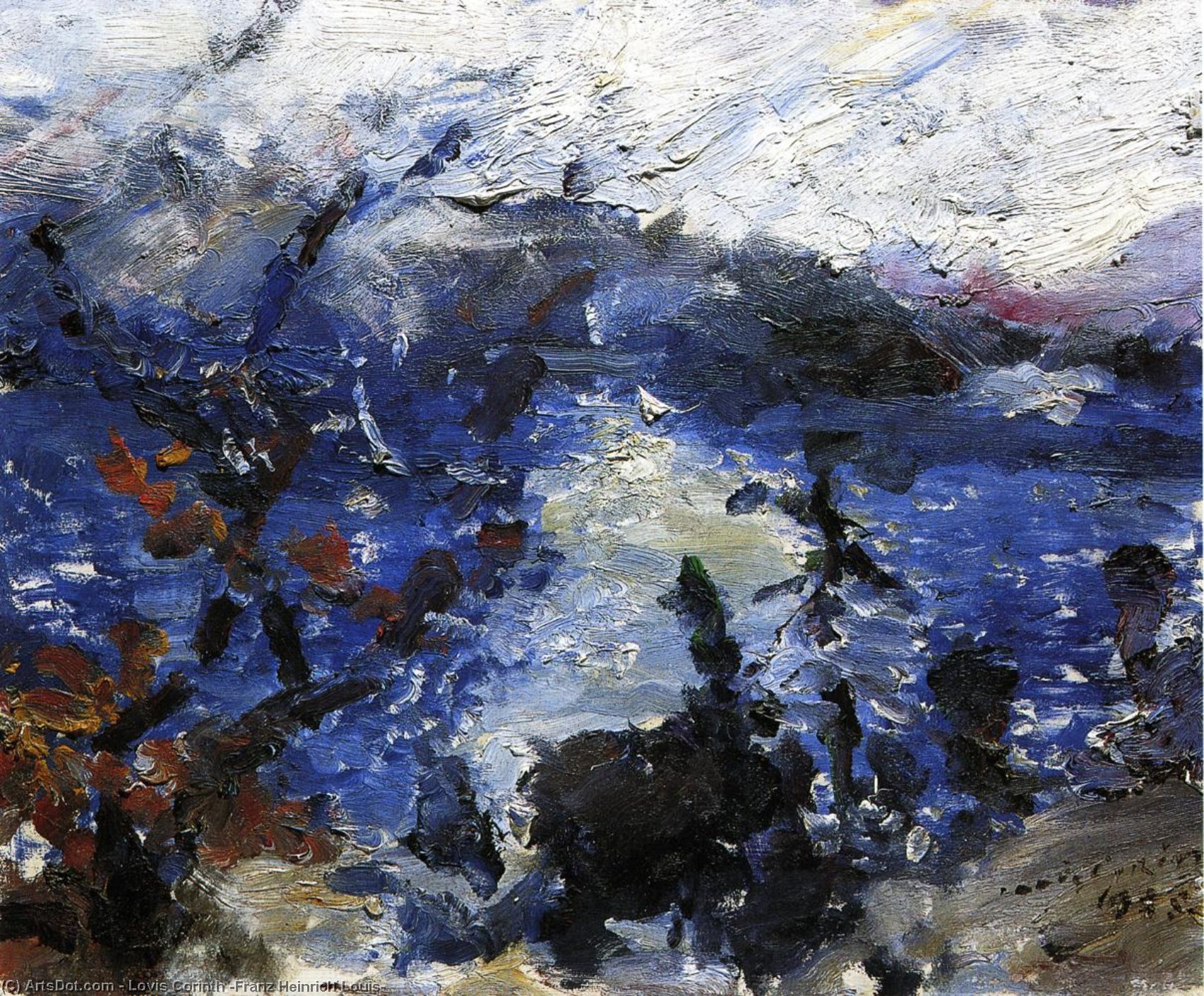 The Walchensee, Mountains Wreathed In Cloud — Lovis Corinth