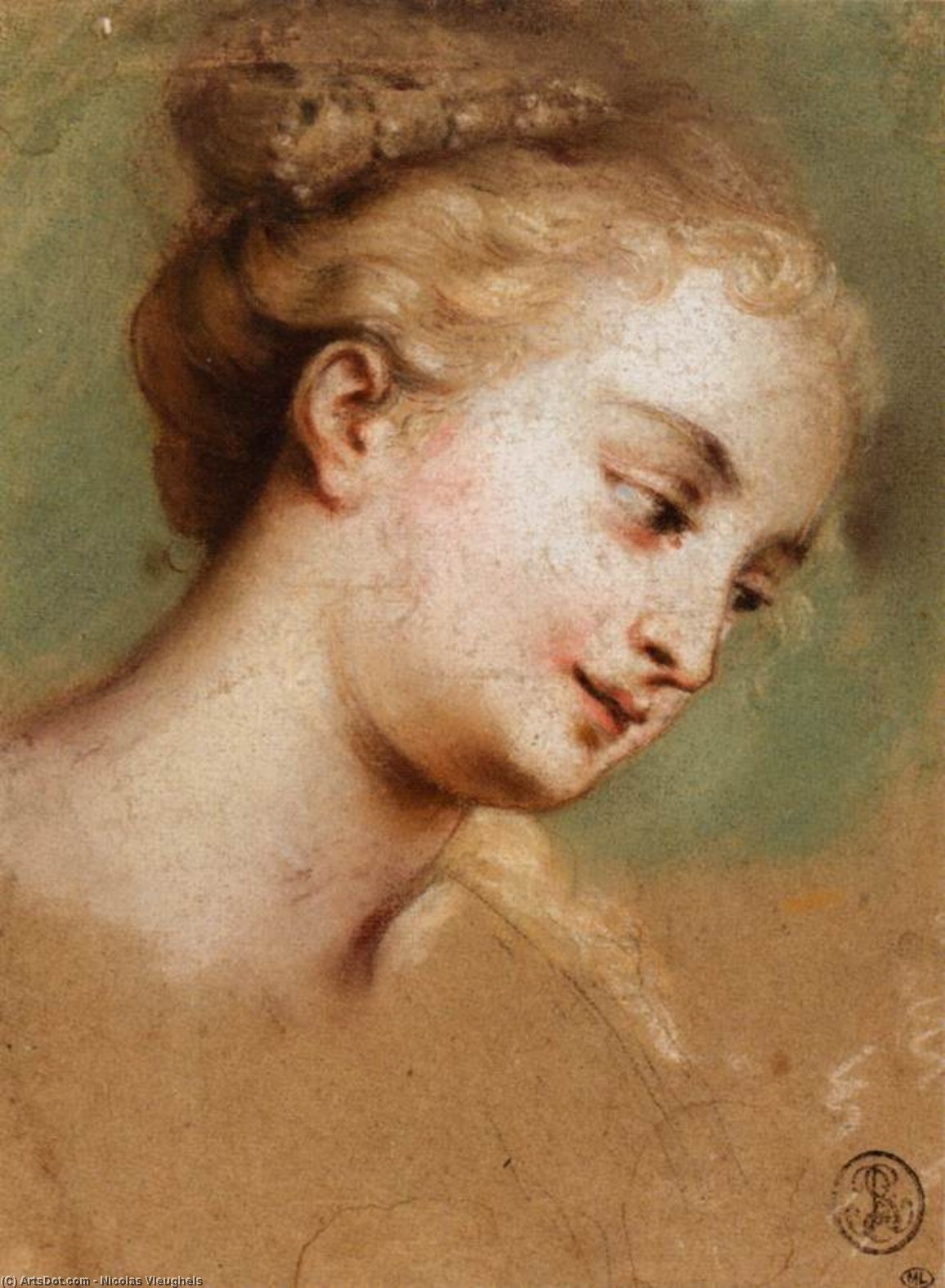 Study For The Head Of Campaspe — Nicolas Vleughels