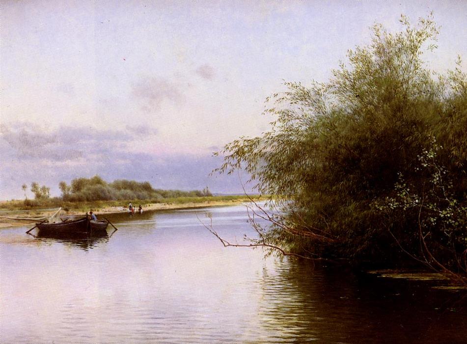 Fisherman And Washerwomen By The River — Emilio Sanchez-perrier